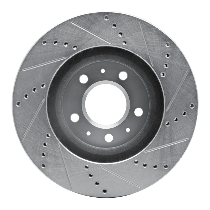 Cadillac CTS Brake Rotor (1) - Front Left - R1 Concepts - Drill & Slot - Silver - `03-`07